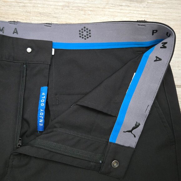 Puma Performance Stretch Golf Shorts Men's Black Grip Waistband Links Preppy 34 - Picture 4 of 7